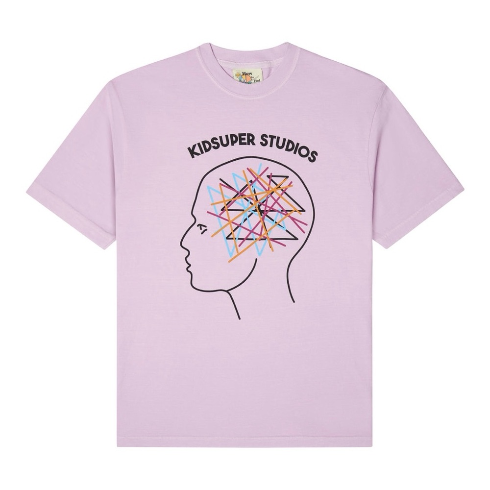 KidSuper Studios - Thoughts In My Head - T-Shirt in Lilac w/ Multicolor Graphics